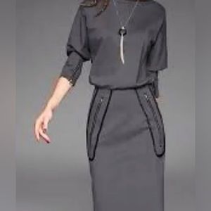 Keyingyi XL Gray dress with a zipper pockets and cuffs